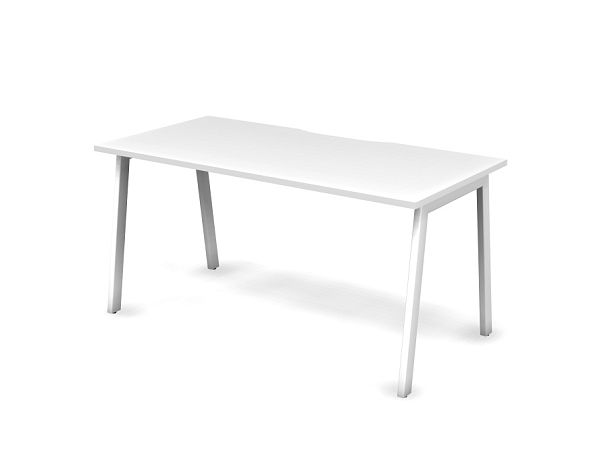 MATRIX 121S102-A Стол прямой, проводник вырезной (A-обр. опоры) 1580х780х775 Белый - Вид 1