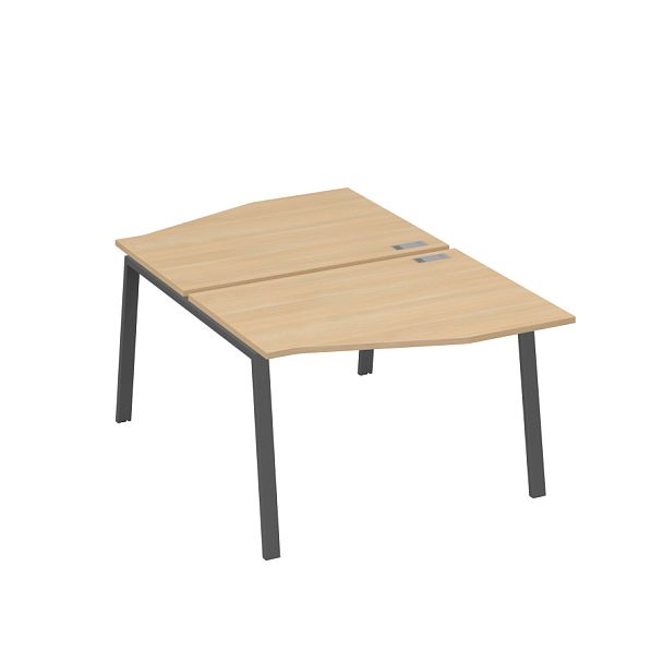 Рабочая станция со столами Техно на металлокаркасе TRE (2х120) A4 А4 Б3 189  БП натуральный дуб / металлокаркас антрацит - Вид 1