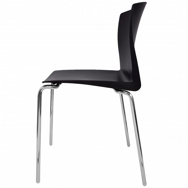 Стул Pull (4 ножки) каркас Хром, черный, стопируемый - Вид 2