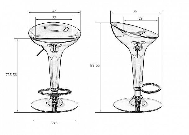 Стул барный DOBRIN BOMBA (голубой) - Вид 9