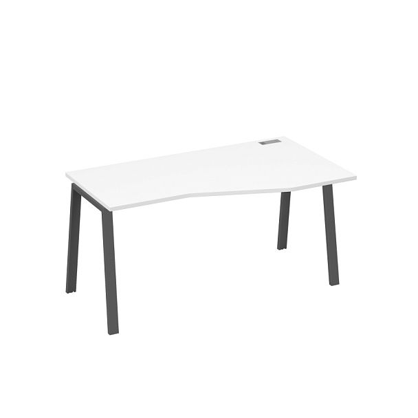 Стол эргономичный правый "Техно" на металлокаркасе TRE A4 А4 Б3 066 БП белый премиум / металлокаркас антрацит - Вид 1