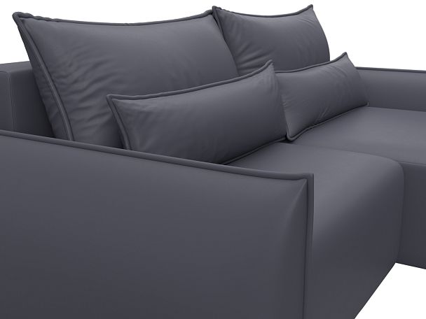 Диван угловой Лига-051 НПБ угол универсальный Экокожа серый - Вид 4