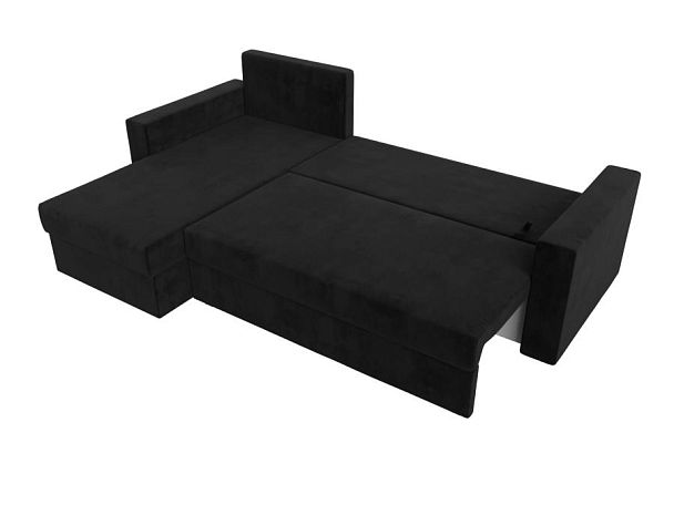 Угловой диван Траумберг Лайт левый (полностью велюр черный) - Вид 8