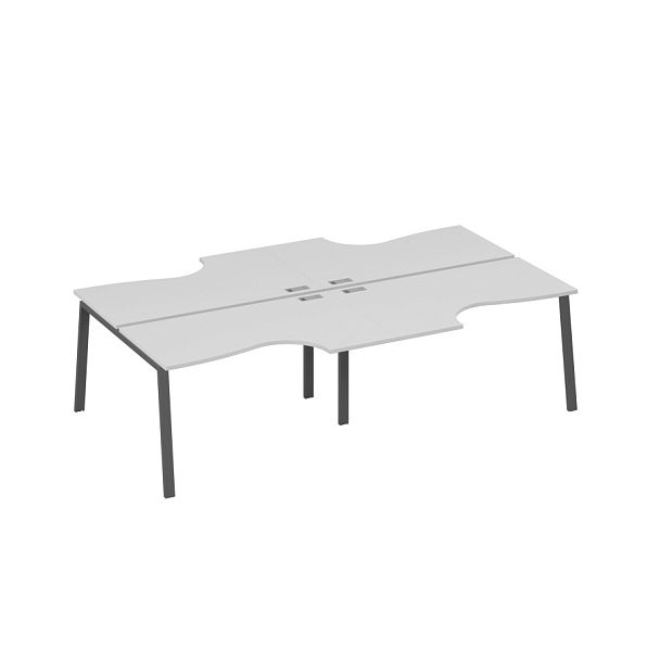 Рабочая станция TRE со столами (4х140) Классика A4 А4 Б3 184-2 БП серый / металлокаркас антрацит - Вид 1