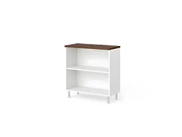 БЕРЛИН / BERLIN Стеллаж широкий 2 уровня 900х430х930 Орех Вармия/Белый - Фото предпросмотра