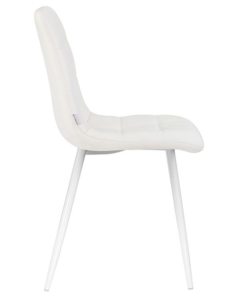 Стул обеденный DOBRIN ALEX (белые ножки, белая экокожа (P-02)) - Вид 3