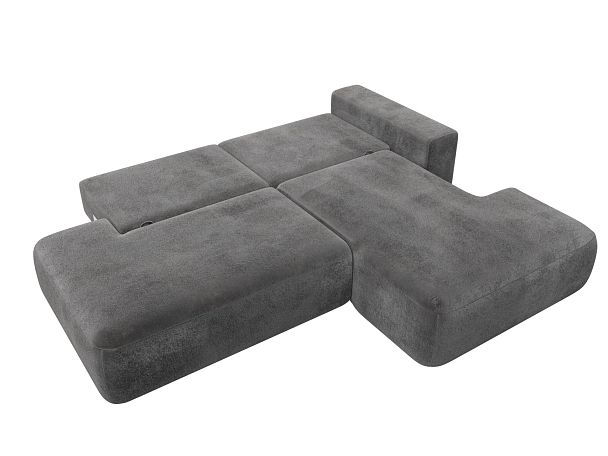 Диван угловой Лига-036 НПБ Модерн правый угол Велюр серый - Вид 9