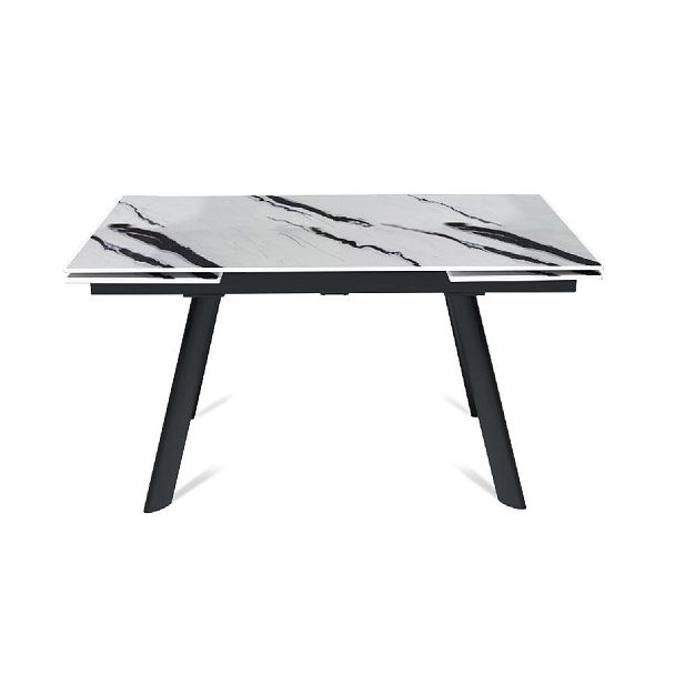 Стол раскладной Stone (140+40+40), керамика глянцевая Panda white - Вид 2