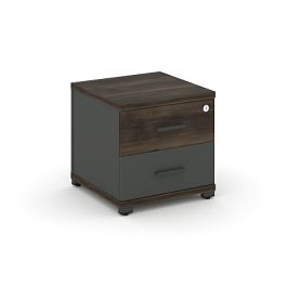 Concept Тумба приставная 2 ящ. CN.TUP-001 W Дуб Мали/Антрацит/Металл Антрацит 420*420*416 - Фото предпросмотра