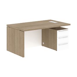 Стол письменный СП-064-25-24(R) Дуб Натуральный/Белый глянец 1600х900х750 KANON - Фото предпросмотра