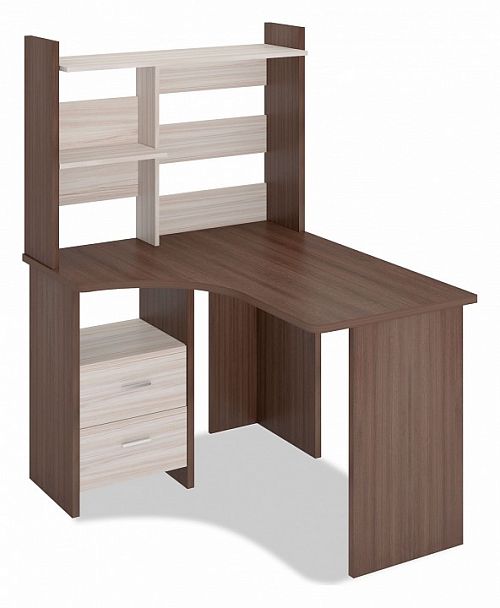 Стол компьютерный Домино Лайт СКЛ-Угл120+НКЛ-100 Карамель/Шамони левый - Вид 1