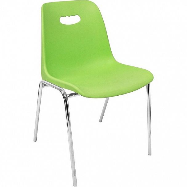 Стул Venezia (4 ножки) каркас хром, зеленый, стопируемый - Вид 1