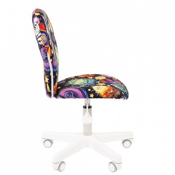 Кресло CHAIRMAN KIDS 105, пластик белый, ткань велюр, принт НЛО - Вид 3