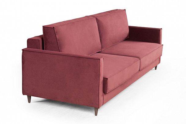 Keln диван-кровать трехместный прямой, велюр красный - Вид 4