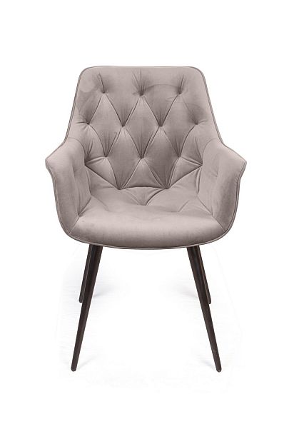 Стул Archi поворотный 90 градусов, функция возврата, антишум, бархат пепельно-бежевый 25, опора конус - Вид 2