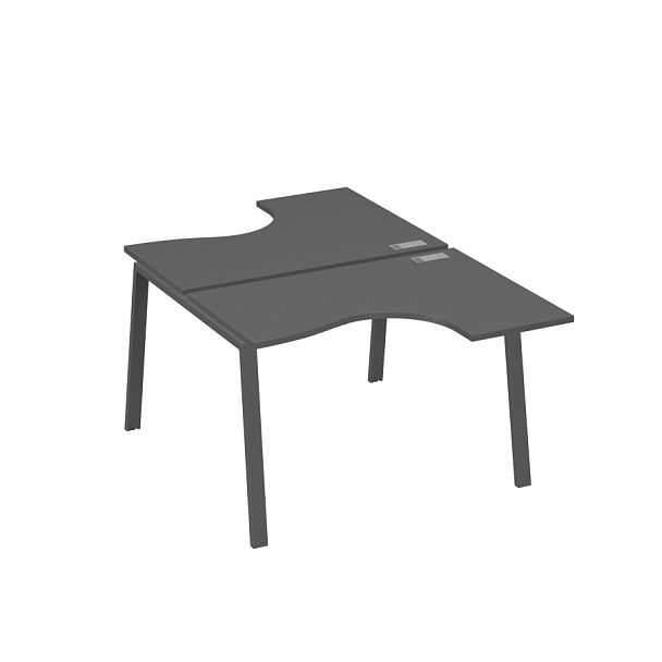 Рабочая станция каркас TRE столы Классика (2х120) A4 А4 Б3 180  БП антрацит премиум / металлокаркас антрацит - Вид 1
