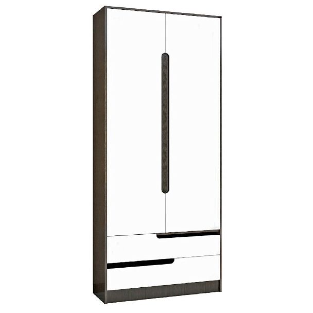 Шкаф 2-ств. Гавана (836*2200*510) венге/акрил белый (выбирать белый глянец) - Вид 1