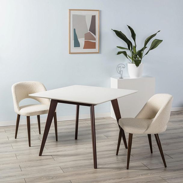 Стол Лунд 960*960 Белый Темный орех - Вид 9