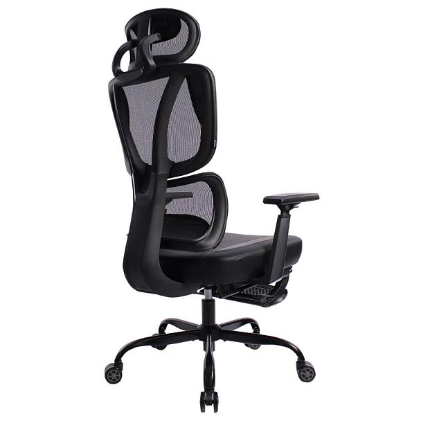 Кресло BRABIX PREMIUM "Venom GM-530", подножка, синхромеханизм, экокожа/сетка, черное/серое, 532951 - Вид 4