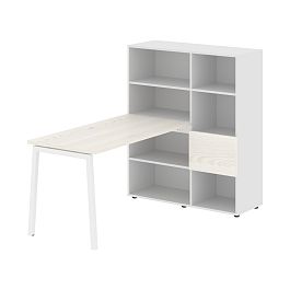 Стол-стеллаж ELRST 1113 Ясень Траун/Белый/Белый 1790х1120х1355 EDIS - Фото предпросмотра