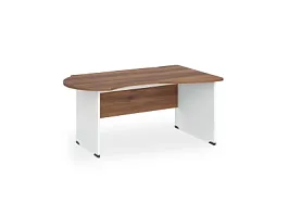 БЕРЛИН / BERLIN Стол асимметричный правый 1800х1200х740 Орех Вармия/Белый - Фото предпросмотра