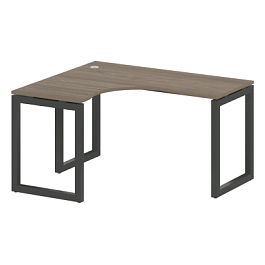 Metal System Quattro Стол криволинейный левый на О-образном м/к 50БО.СА-3 (L) Вяз/Антрацит металл 1400*1200*750 - Фото предпросмотра
