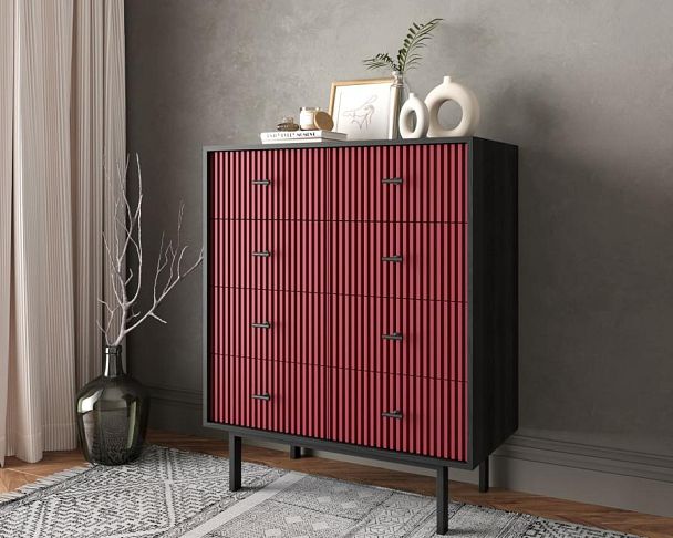 Комод на восемь ящиков Emerson арт EM20/red/L - Вид 3