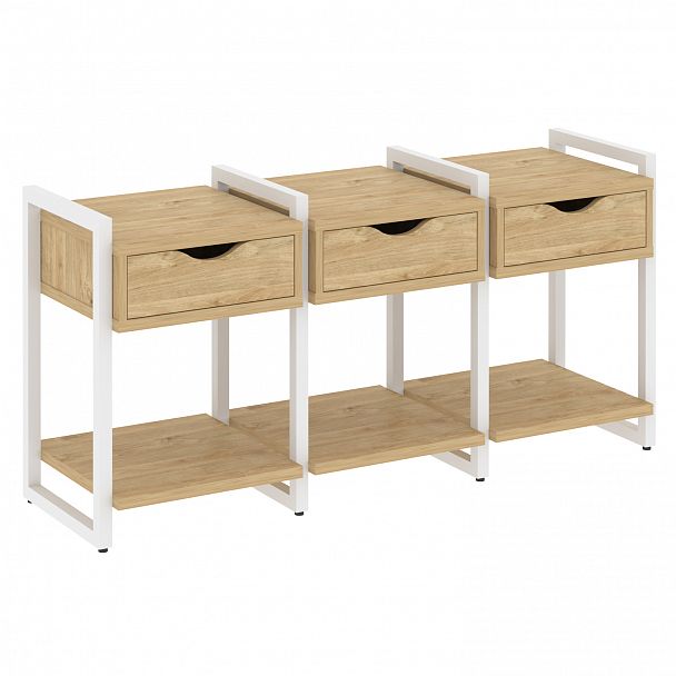 Тумба на опорах наборная "Loft" VR.L-TN-4.O тиквуд светлый/белый - Вид 1