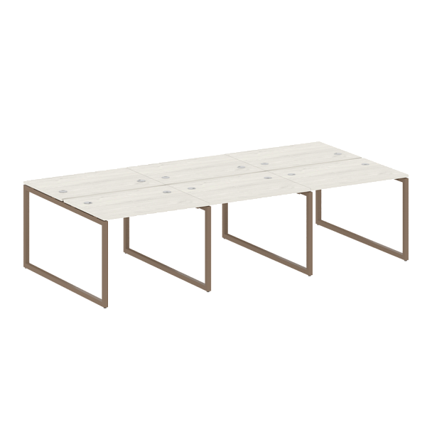 Metal System Quattro Р. ст. на 6 раб. места на О-образном м/к 40БО.СМ-6.1 Дуб наварра/Мокко металл 3000*1475*750 - Вид 1