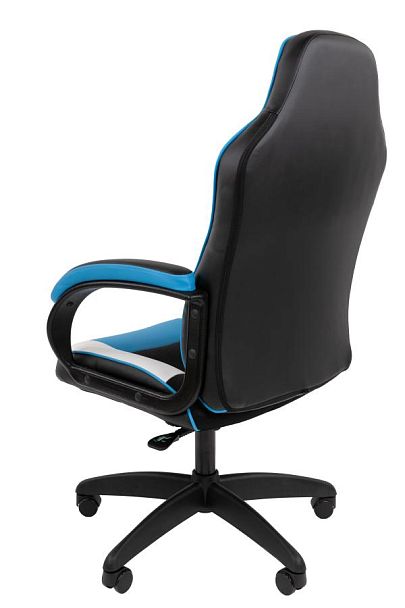 Кресло Chairman game 17 Россия экокожа черный/голубой/белый - Вид 6