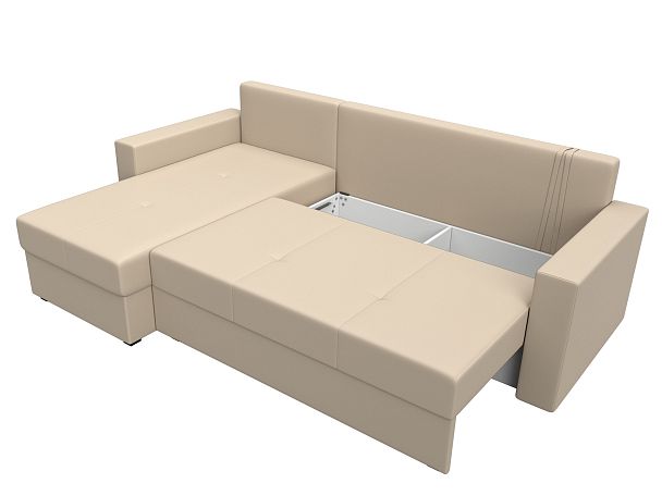 Диван угловой Верона Лайт угол левый (полностью экокожа бежевая) - Вид 7