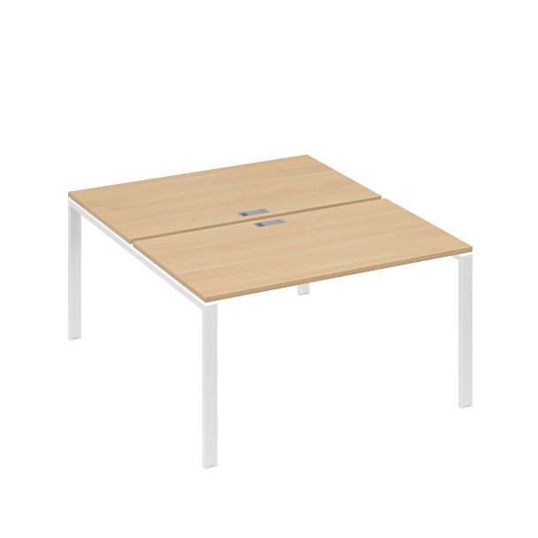 Станция рабочая на металлокаркасе UNO 2х140 A4 А4 Б1 177 БП натуральный дуб / металлокаркас белый - Вид 1