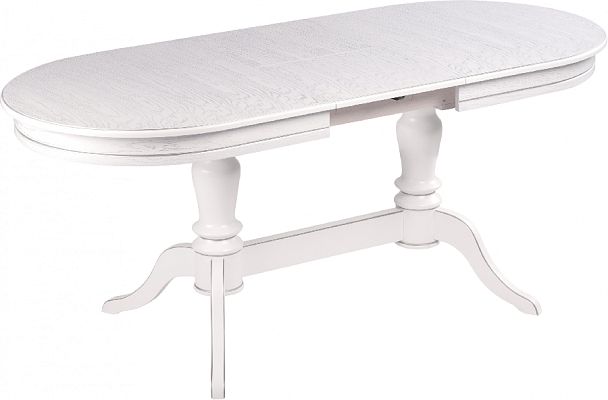 Стол деревянный раздвижной Арей 140(180)х80х76 Белый с серебряной патиной - Вид 5