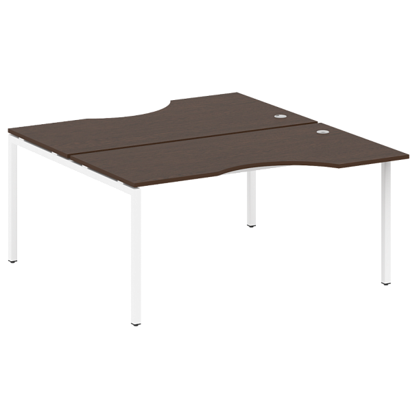 Metal System Quattro Р. ст. криволинейная на П-образном м/к 40БП.РАС-СА-2.1 Венге/Белый металл 1600*1835*750 - Вид 1