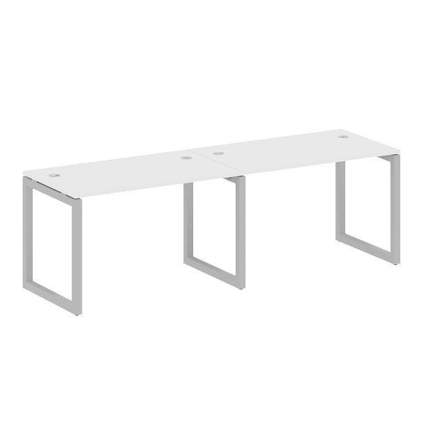 Metal System Quattro Р. ст. на 2 раб. места на О-образном м/к 50БО.СМ-2.2 Белый/Серый металл 2400*720*750 - Вид 1