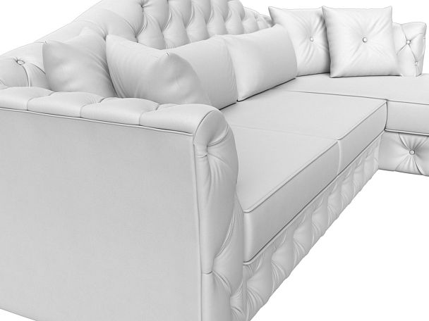 Диван угловой Артис правый угол Экокожа белый - Вид 4