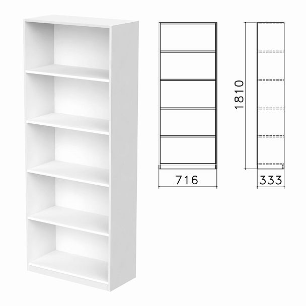 Шкаф (стеллаж) "Бюджет", 716х333х1810 мм, 4 полки, белый, 402651-290 - Вид 2
