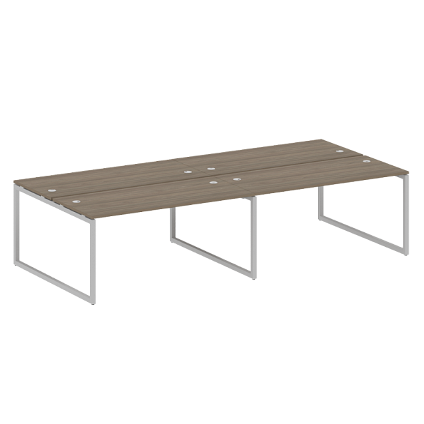 Metal System Quattro Р. ст. на 4 раб. места на О-образном м/к 40БО.СМ-4.4 Вяз/Серый металл 3200*1475*750 - Вид 1