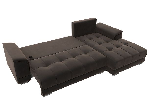 Угловой диван НордСтар правый угол Велюр коричневый - Вид 8