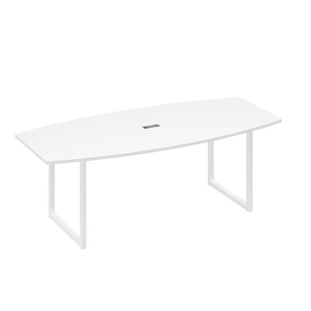 Переговорный стол 220 на каркасе QUATTRO A4 А4 Б4 114 БП белый премиум / металлокаркас белый - Вид 1