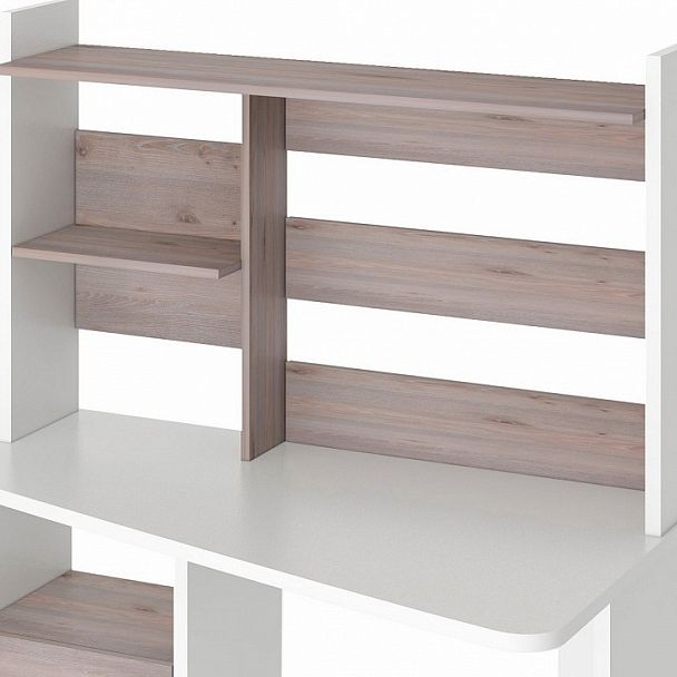 Стол компьютерный Домино Лайт СКЛ-Трап120+НКЛ-120 Белый/Нельсон правый - Вид 3