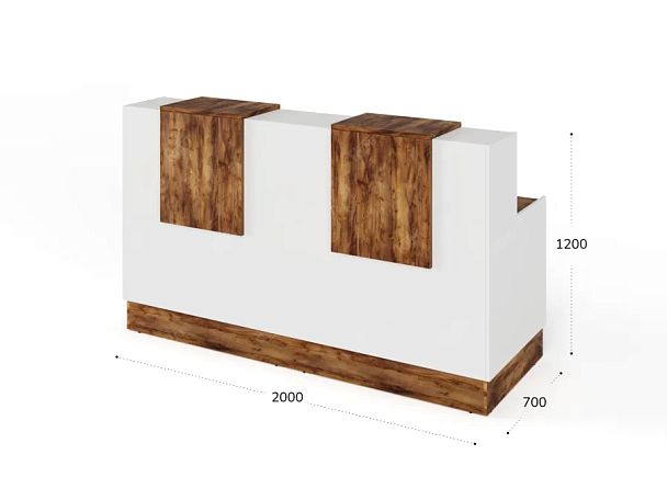 RTD084-200-SH ТАНДЕМ / TANDEM Стойка ресепшн 2-200 2000х700х1200 Таксония шоколадная - Вид 3