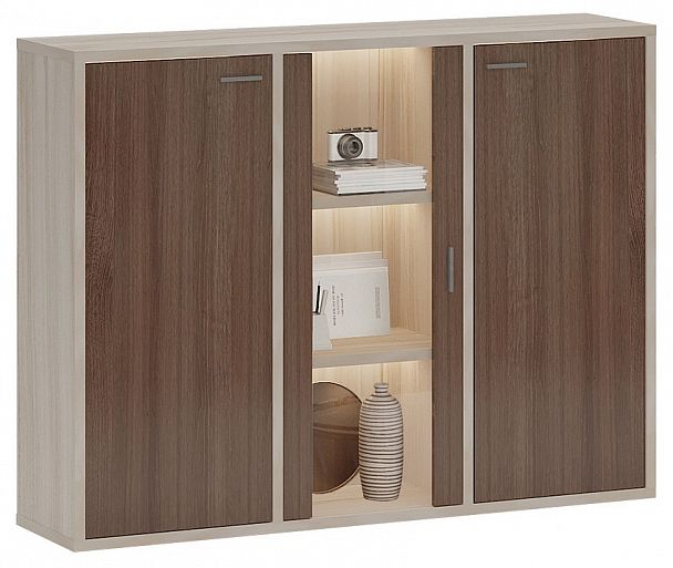 Тумба-витрина Домино СУ(ш3в1)+2ФГ+1ФС Карамель/Шамони - Вид 2