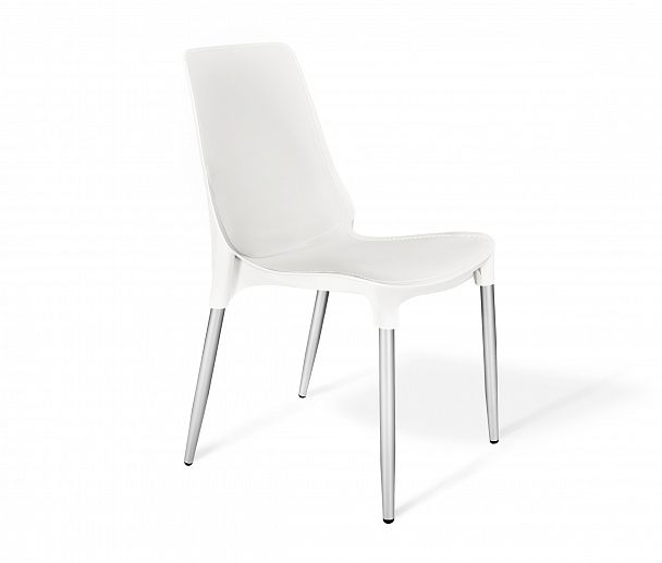 Стул Sheffilton SHT-S75-1 белый белый/хром лак, стопируемый - Вид 1