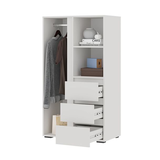 Хелен ШК 03 Шкаф (0,802х1,414х0,460) белый/белый - Вид 2