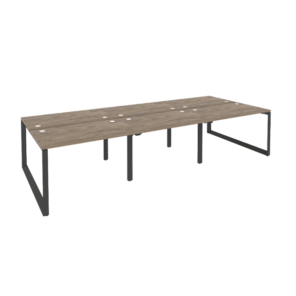 Onix Рабочая станция на О-образном м/к O.MO-D.RS-6.2.7 Тиквуд темный/Антрацит металл 3540*1475*750 - Вид 1