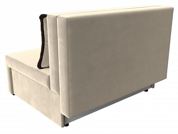 Диван прямой Лагуна (полностью микровельвет беж, кант микровельвет кор) - Вид 6