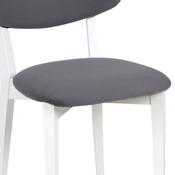 Комплект деревянных стульев с мягким сиденьем Мэти Белый/Серый велюр, 2 шт. - Вид 12