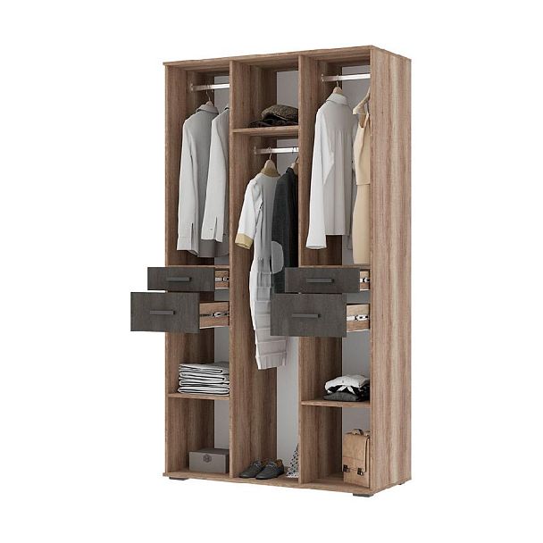 НЕЛЬСОН ШК 02 (СОЛО-2) Шкаф (1.200х2,200х0,500) дуб каньон/железный камень - Вид 2