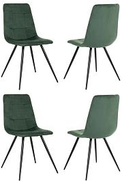 Стул для дома Бюрократ CH-K1_4 комплект 4шт зеленый Holland 30 металл черный на ножках (CH-K1_1/HL30_4) - Фото предпросмотра